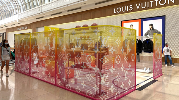 Orange Louis Vuitton Pop-Up Store in Chicago — bows & sequins